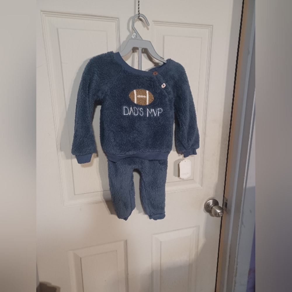 Dad's MVP Fleece Kids Pajama Set - Navy